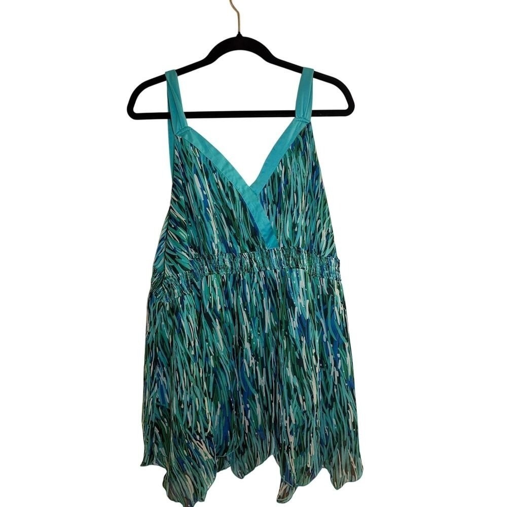 Separates by NYC Design Co Tank Top Teal Green 22 Boho Abstract Vacation